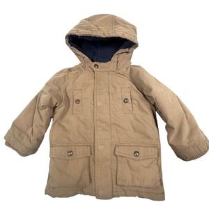 Jacadi Paris Kids Tan Hooded Parka Jacket 23M 18-24 Months‎